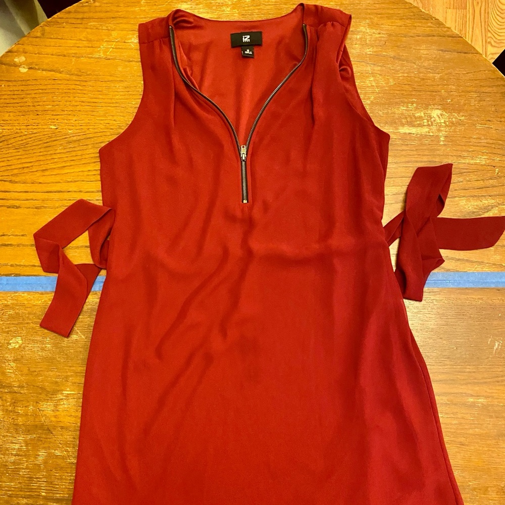 iZ Byer Red Sleeveless Dress with Zipper